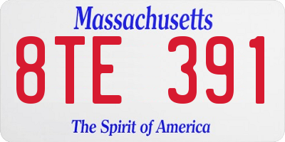 MA license plate 8TE391