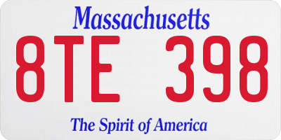 MA license plate 8TE398