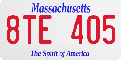 MA license plate 8TE405