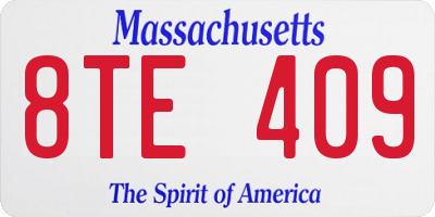 MA license plate 8TE409