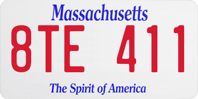 MA license plate 8TE411