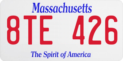 MA license plate 8TE426