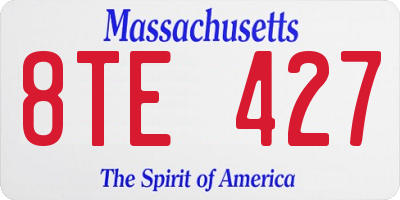 MA license plate 8TE427