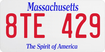 MA license plate 8TE429
