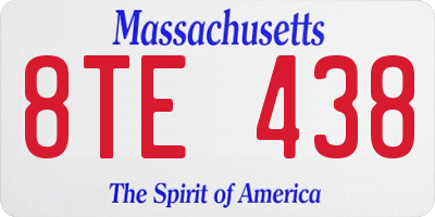 MA license plate 8TE438