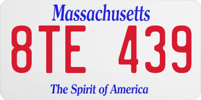 MA license plate 8TE439