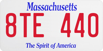 MA license plate 8TE440