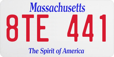 MA license plate 8TE441