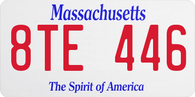 MA license plate 8TE446