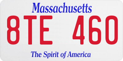 MA license plate 8TE460