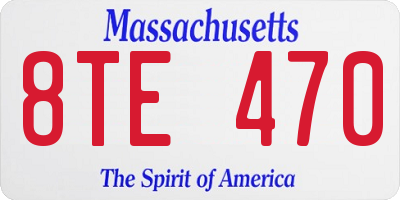 MA license plate 8TE470