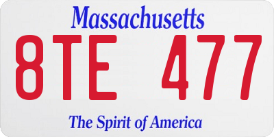 MA license plate 8TE477