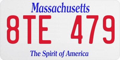 MA license plate 8TE479