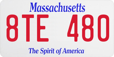 MA license plate 8TE480