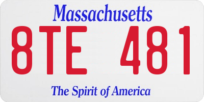 MA license plate 8TE481