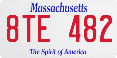 MA license plate 8TE482