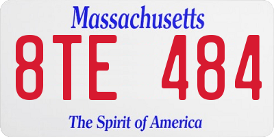 MA license plate 8TE484