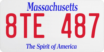 MA license plate 8TE487