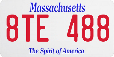 MA license plate 8TE488