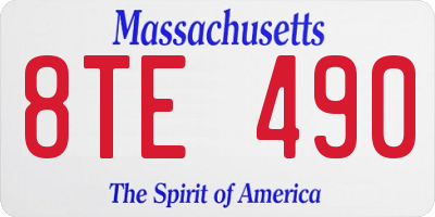 MA license plate 8TE490