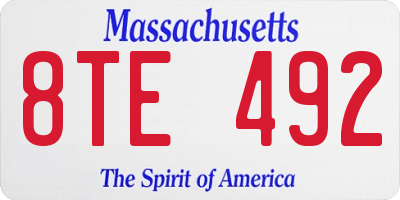MA license plate 8TE492