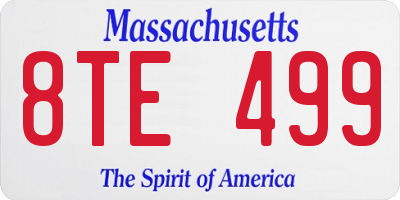 MA license plate 8TE499