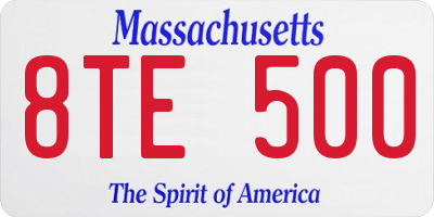MA license plate 8TE500