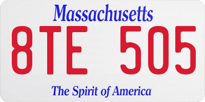 MA license plate 8TE505