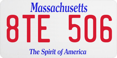 MA license plate 8TE506