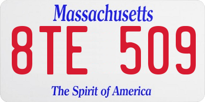 MA license plate 8TE509