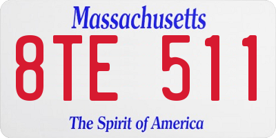 MA license plate 8TE511