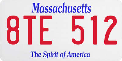 MA license plate 8TE512