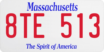 MA license plate 8TE513