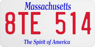 MA license plate 8TE514
