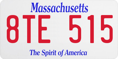 MA license plate 8TE515