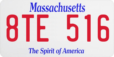 MA license plate 8TE516