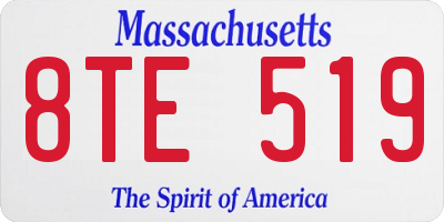 MA license plate 8TE519