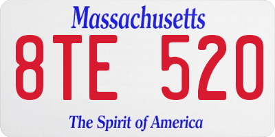 MA license plate 8TE520