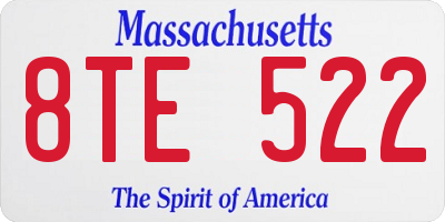 MA license plate 8TE522
