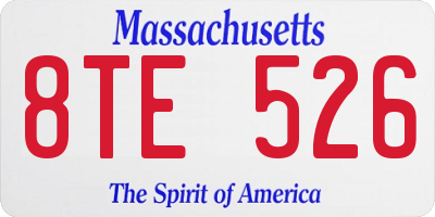 MA license plate 8TE526