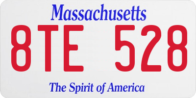 MA license plate 8TE528