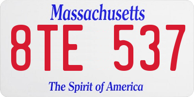 MA license plate 8TE537