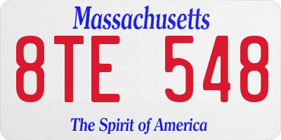 MA license plate 8TE548