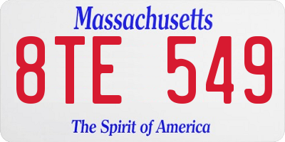MA license plate 8TE549