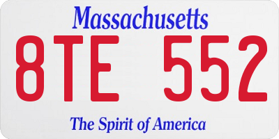 MA license plate 8TE552