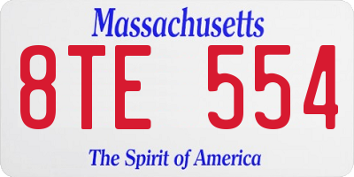 MA license plate 8TE554