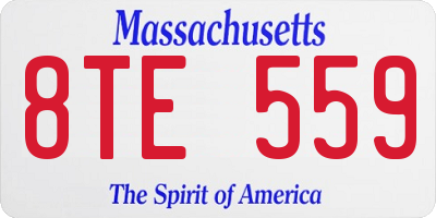 MA license plate 8TE559