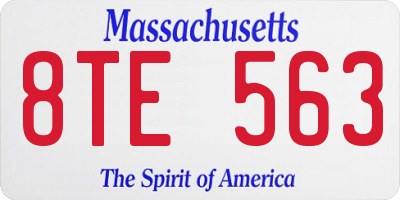 MA license plate 8TE563
