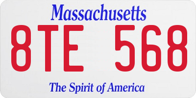 MA license plate 8TE568