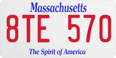 MA license plate 8TE570